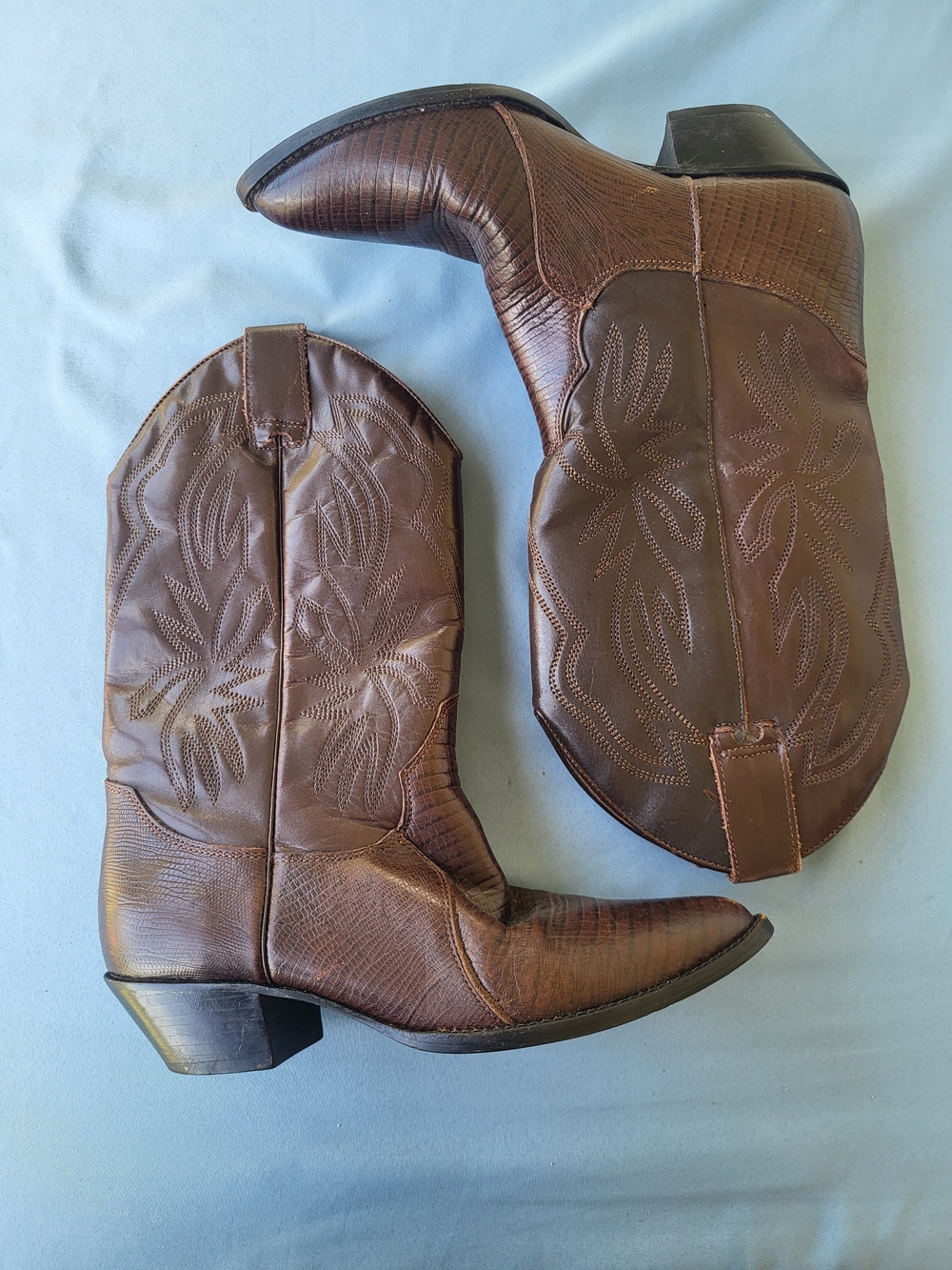 Vintage Company 9 Faux Lizard Leather Western Cowboy Boots Size 6.5M
